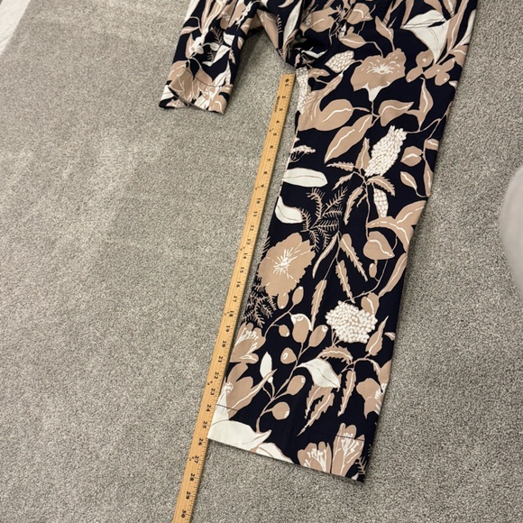 Anthropologie Maeve Colette Jo Faulkner Wide-Leg Cropped Floral Navy Pant 27 - Picture 7 of 11